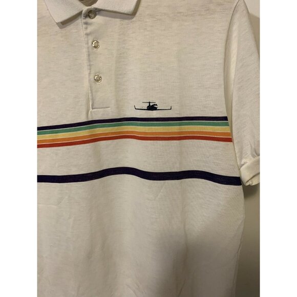 vintage 1980s rainbow polo t‎ shirt Men’s Sz L  Screen Mates - Picture 7 of 9